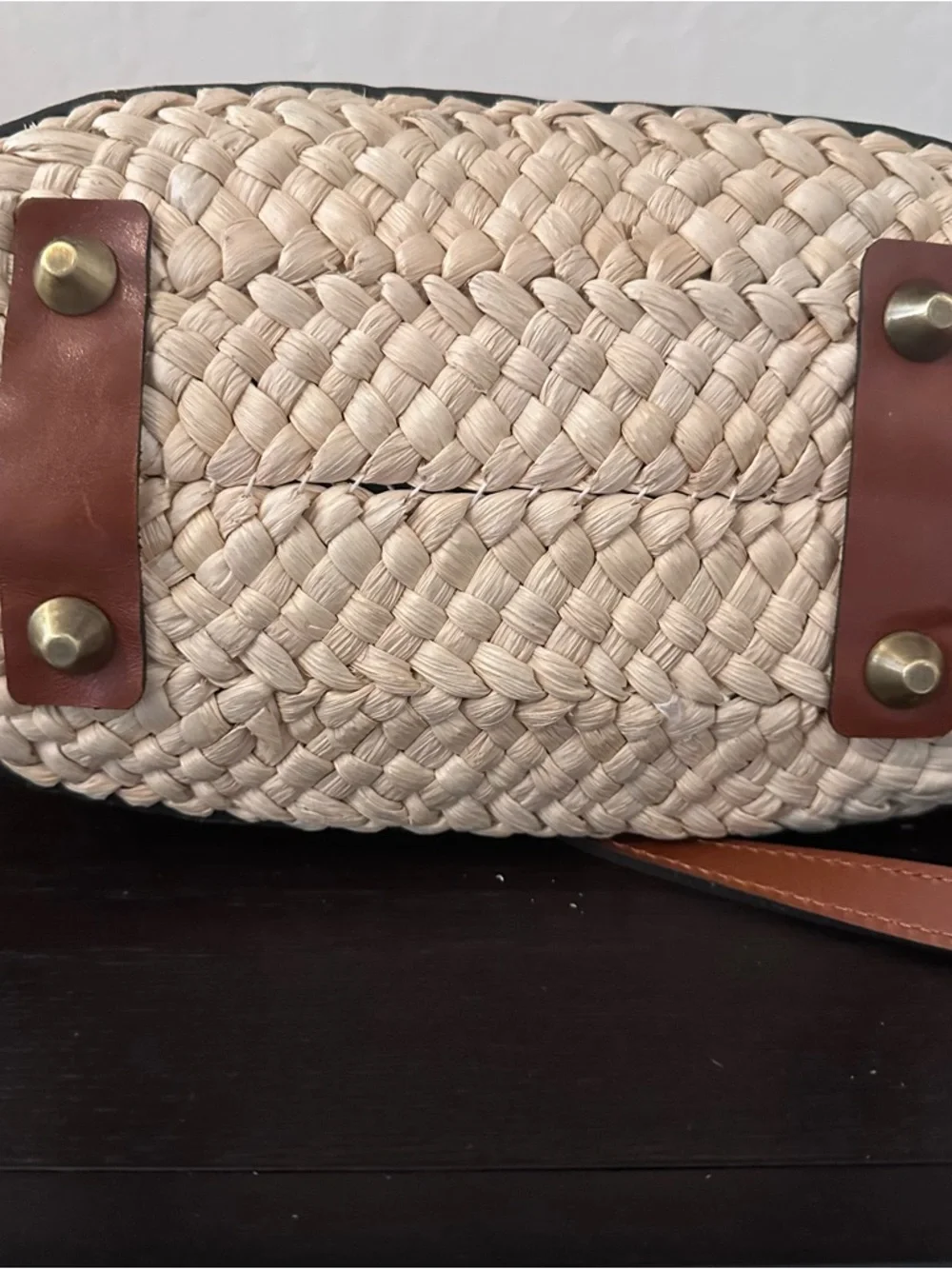 Patricia Nash Novano Tote - Specialty Woven Cornhusk & Leather Crossbody - Picture 3 of 8